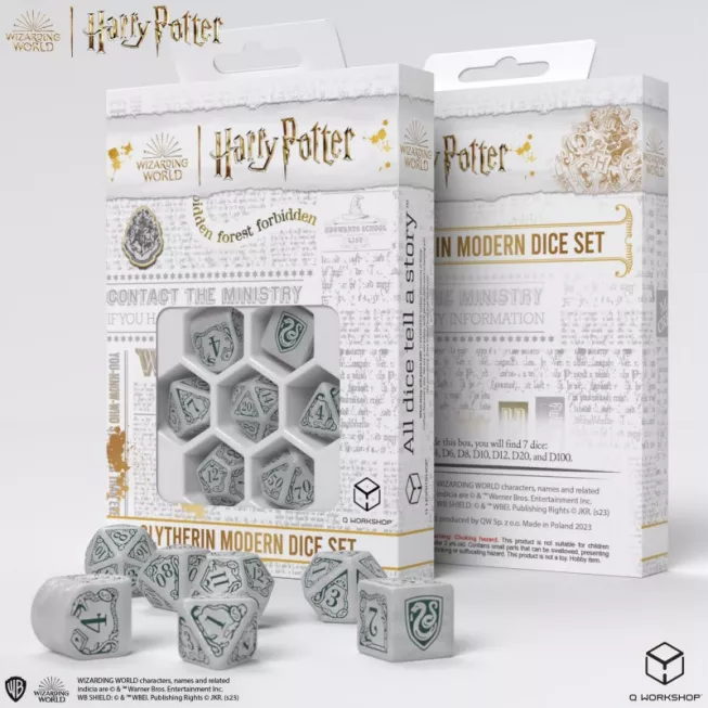 Набір кубиків Harry Potter. Slytherin Modern Dice Set - White (7): купити за кращою ціною в Україні