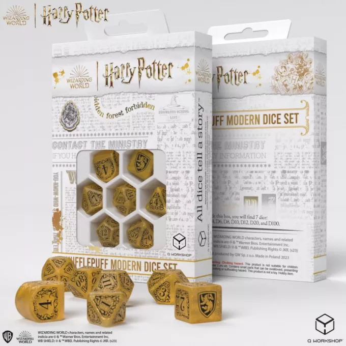 Набір кубиків Harry Potter. Hufflepuff Modern Dice Set - Yellow (7): купити за кращою ціною в Україні