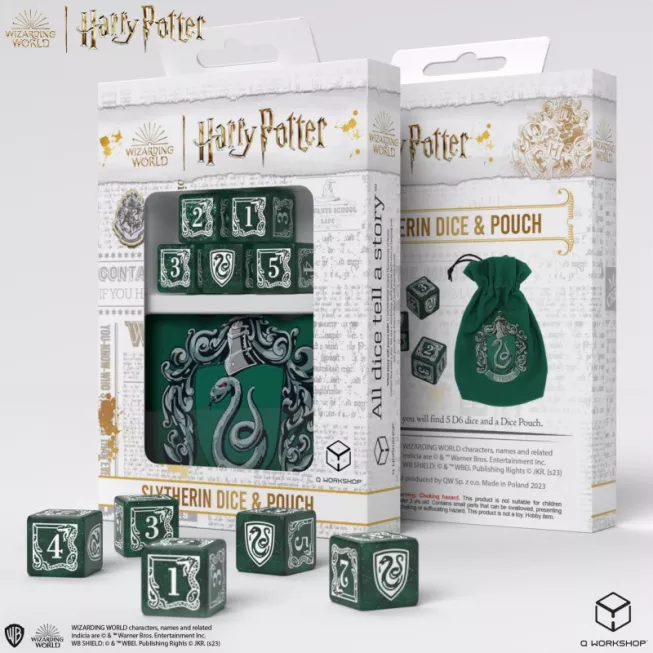 Набір кубиків з мішечком Harry Potter. Slytherin Dice & Pouch (5): купити за кращою ціною в Україні