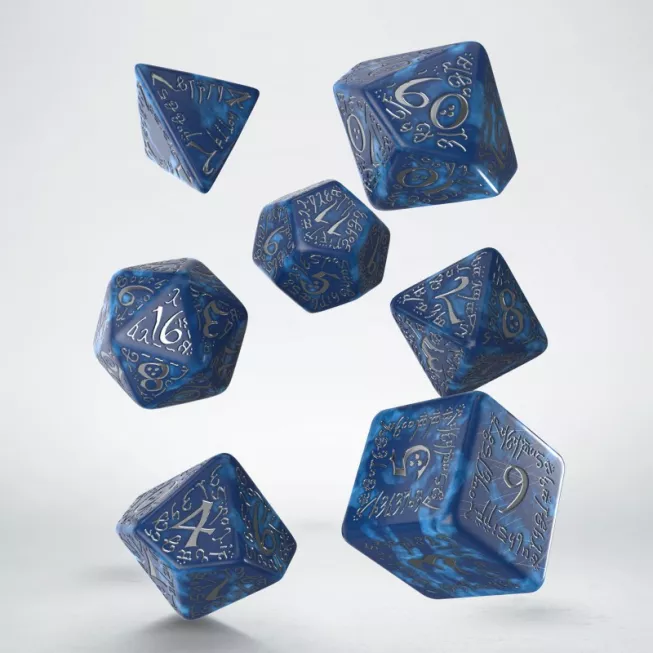 Набір кубиків Elvish Cobalt & Silver Dice Set (7): купити за кращою ціною в Україні