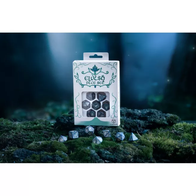 Набір кубиків Elvish Cobalt & Silver Dice Set (7): купити за кращою ціною в Україні