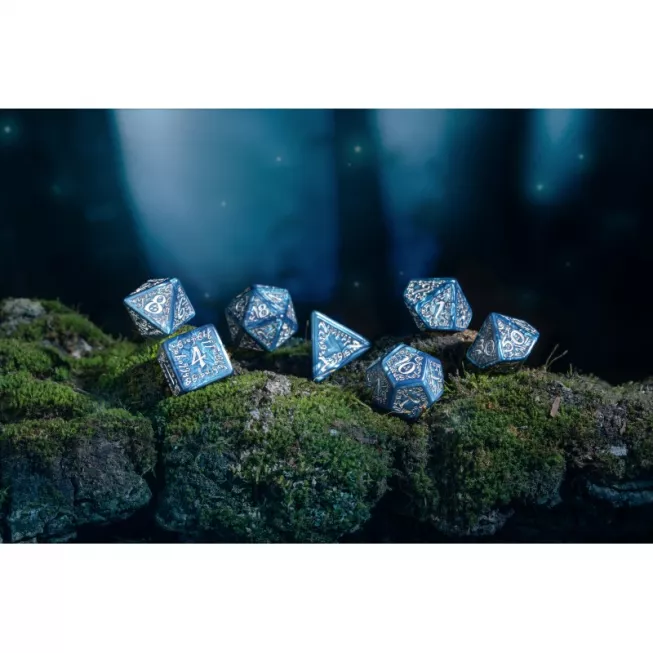 Набір кубиків Elvish Cobalt & Silver Dice Set (7): купити за кращою ціною в Україні