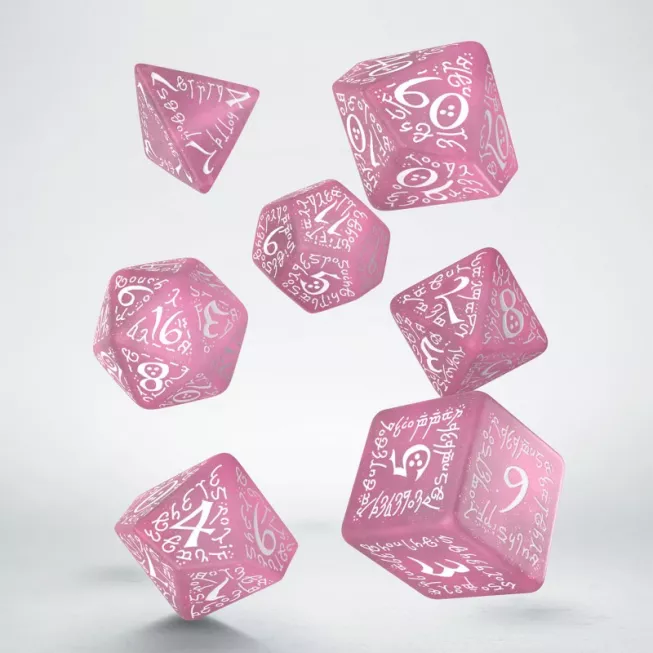 Набір кубиків Elvish Shimmering pink & White Dice Set (7): купити за кращою ціною в Україні