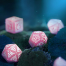 Набір кубиків Elvish Shimmering pink & White Dice Set (7): купити за кращою ціною в Україні