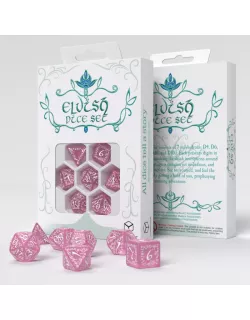 Набір кубиків Elvish Shimmering pink & White Dice Set (7)