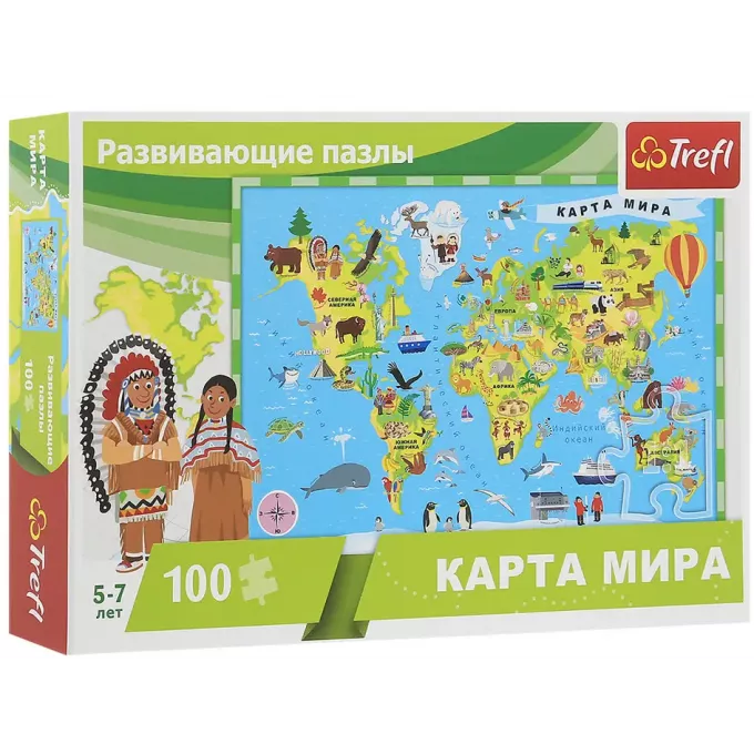 Пазл Карта світу (100): купити за кращою ціною в Україні