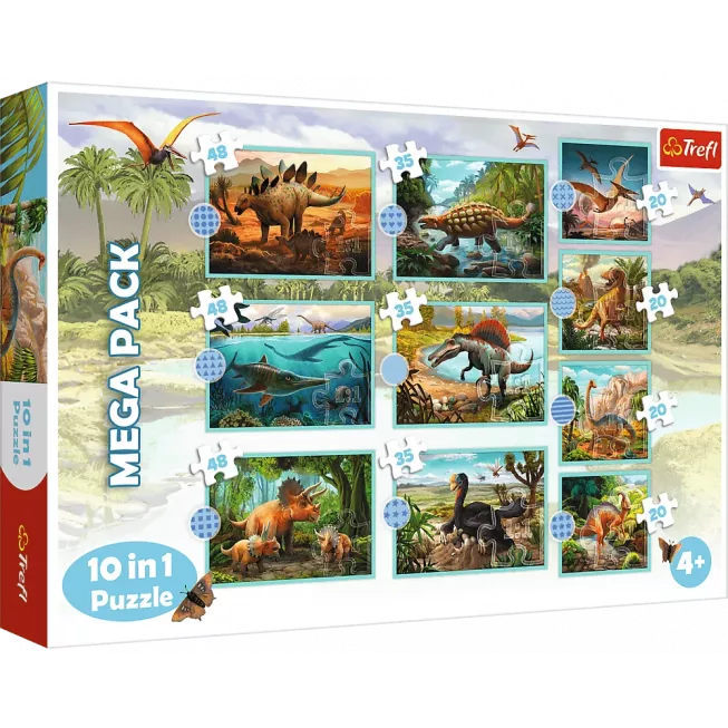 Набір пазлів 10 в 1. Знайомтеся з усіма динозаврами: купити за кращою ціною в Україні
