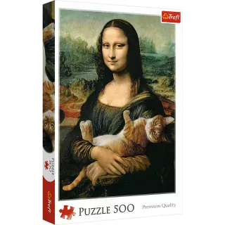Пазл Мона Ліза та дрімаюче кошеня (500)