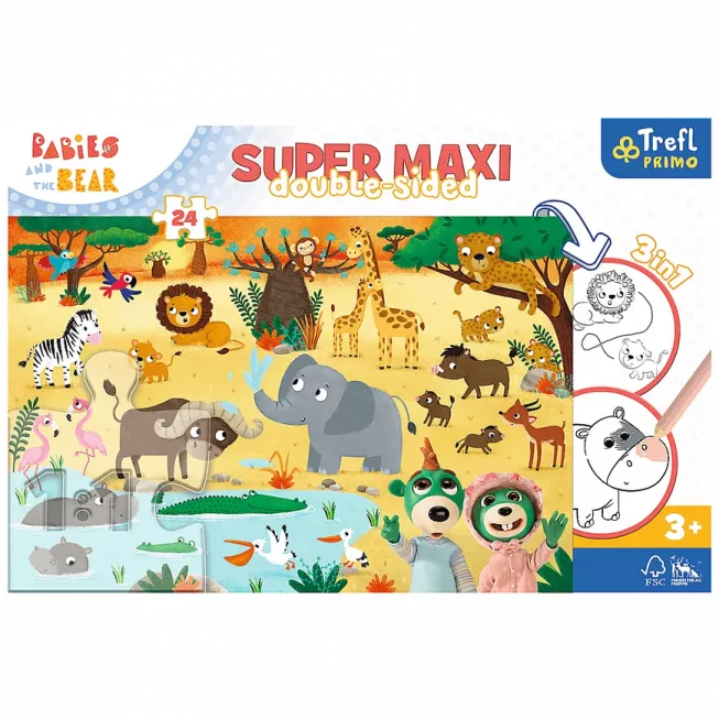 Пазл + Розмальовка. Дітки на сафарі (24): купити за кращою ціною в Україні