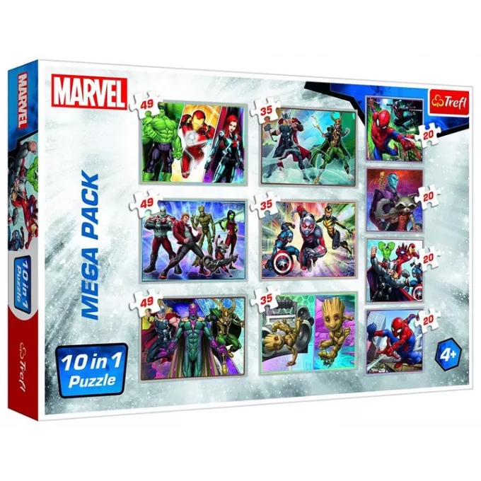 Набір пазлів 10 в 1. Герої Всесвіту MARVEL: купити за кращою ціною в Україні