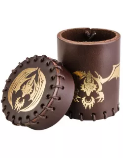 Стакан для кубиків Flying Dragon Brown & golden Leather Dice Cup
