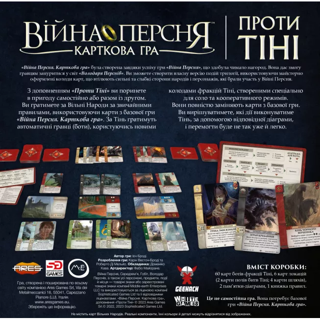 Настільна гра Війна Персня. Карткова гра - Проти тіні (War of the Ring: The Card Game – Against the Shadow)